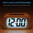 thumbnail image 3 of Reloj despertador electrónico, reloj despertador con pantalla LCD grande, con luz nocturna, funciona con pilas, adecuado para alarmas de viaje y de cabecera (blanco), 3 of 5