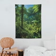 thumbnail image 3 of ONETECH  Plant Tapestry, Green Jungle Untouched Nature Environmental Concerns Flora Fauna Jungle Rainforest, Wall Hanging Decor for Bedroom Living Room Dorm,Green Black, 3 of 7