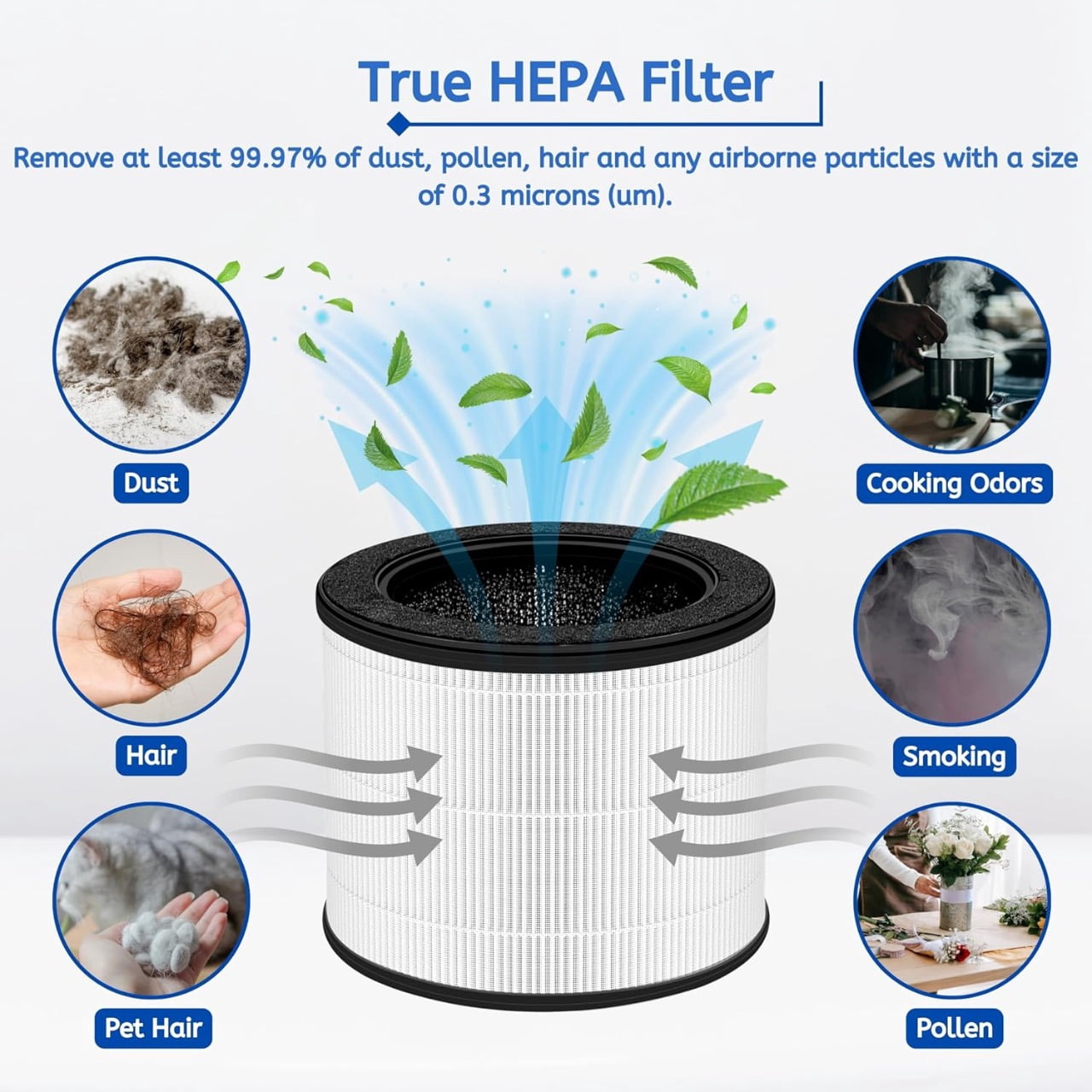 Nispira Airmega 100 3-in-1 True HEPA Activated Carbon Filter Replacement For Coway Airmega 100 Air Purifier, 2 Pack