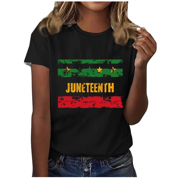 Tops de Manga Corta para Mujer, Causal Impreso, Camiseta de Cuello en V
