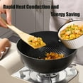 thumbnail image 6 of Fish Scale Pattern Flat Bottom Non-Stick Pan, 7.9/9.5/10.2 Inche Carbon Steel Woks & Stir-Fry Pans Nonstick with Glass Lid, Nitriding Anti-rust Coated Flat Bottom Small Wok, 6 of 7