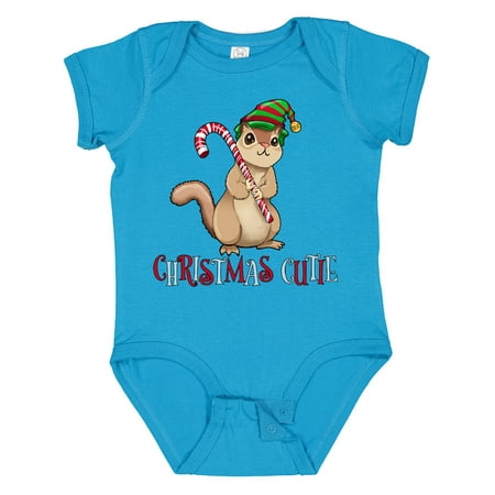 

Inktastic Christmas Cutie Chipmunk with Candy Cane Gift Baby Boy or Baby Girl Bodysuit