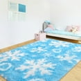 thumbnail image 4 of KIXINWA Frozen Princess Rugs for Living Room, 4x6 Feet Fluffy Shaggy Snowflake Rug for Girls BedRoom, Plush Fuzzy Super Soft Carpet for Kids Room Home Decor, Upgraded Non Slip Bottom, Blue Frozen Rug, 4 of 6