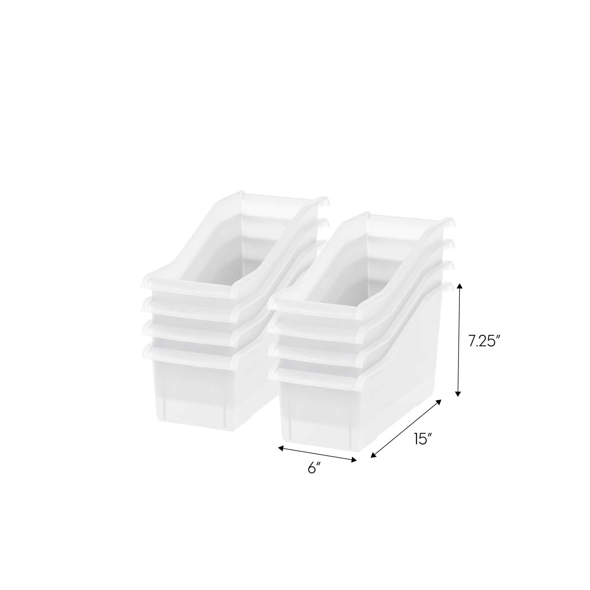 IRIS 15" x 6" Plastic Connecting Book and Paper Storage Container Bin