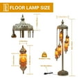 thumbnail image 3 of Turkish Mosaic Floor Lamp, 52in Handcrafted Stained Glass Light, 5 Shades, E12 Bulb Compatible, Heavy Duty 25lbs Base for Living Room, Bedroom Decor & Gifts, 3 of 7