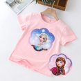 thumbnail image 1 of Camisetas para bebés y niñas, cambio de Color de la cara, decoloración mágica, unicornio, manga corta, algodón, lentejuelas, lentejuelas, camisetas de veranozhangyuxiangPink-elsa+100cm(1-2Years) zhangyuxiang unisex, 1 of 2