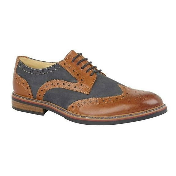 Roamers Mens 5 Eye Brogue Laced Nubuck Leather Shoe
