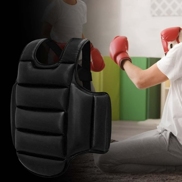 Taekwondo Protector Vest Boxing Mma Protection Pad Karate Chest Guard for Muay Black S