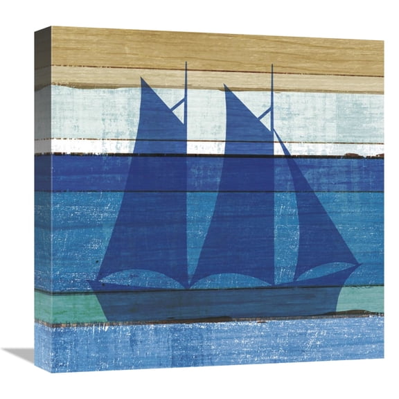 Global Gallery's 'Beachscape V Boat' By Michael Mullan Stretched Canvas Wall Art