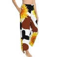 thumbnail image 2 of Kll Womens Sunflower Cow Print Pajama Pants Soft Pajama Bottoms For Women Cozy Lounge Pants, 2 of 9