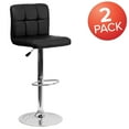 thumbnail image 4 of Flash Furniture 2 Pack Contemporary Black Quilted Vinyl Adjustable Height Barstool with Chrome Base, 4 of 9