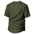 thumbnail image 4 of Antinious Men Solid Round Neck Arm Zip Short Sleeve Loose Daily Casual Tops, 4 of 5