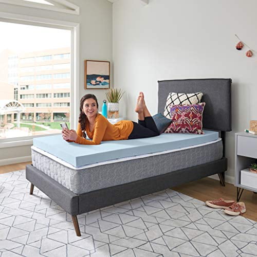 Sealy Essentials 3" Memory Foam Mattress Topper, Twin, Blue