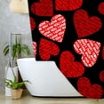 thumbnail image 3 of Romantic Valentines Shower Curtain for Lover, Pink Red Hearts with Quote Text I Love You on Black Fabric Shower Curtains Bathroom Decorations, 69x70 Inches, Hooks Included, 3 of 8