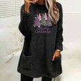 thumbnail image 4 of Merry Christmas Sweatshirts Women Funny Graphic Fuzzy Fleece Crew Neck Sweatshirt Warm Winter Long Sleeve Tops Pocket, 4 of 4
