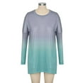 thumbnail image 3 of Enwejyy Women‘s Blouse Top Solid Color Long Sleeve Solid Color Round Neck Loose Casual Midi Length T-Shirt, 3 of 4