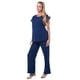 thumbnail image 3 of Conjunto Maternidad Cómodo Ropa Embarazo Set Blusa Y Pantalon Casual Suave Color Azul Marino, 3 of 5
