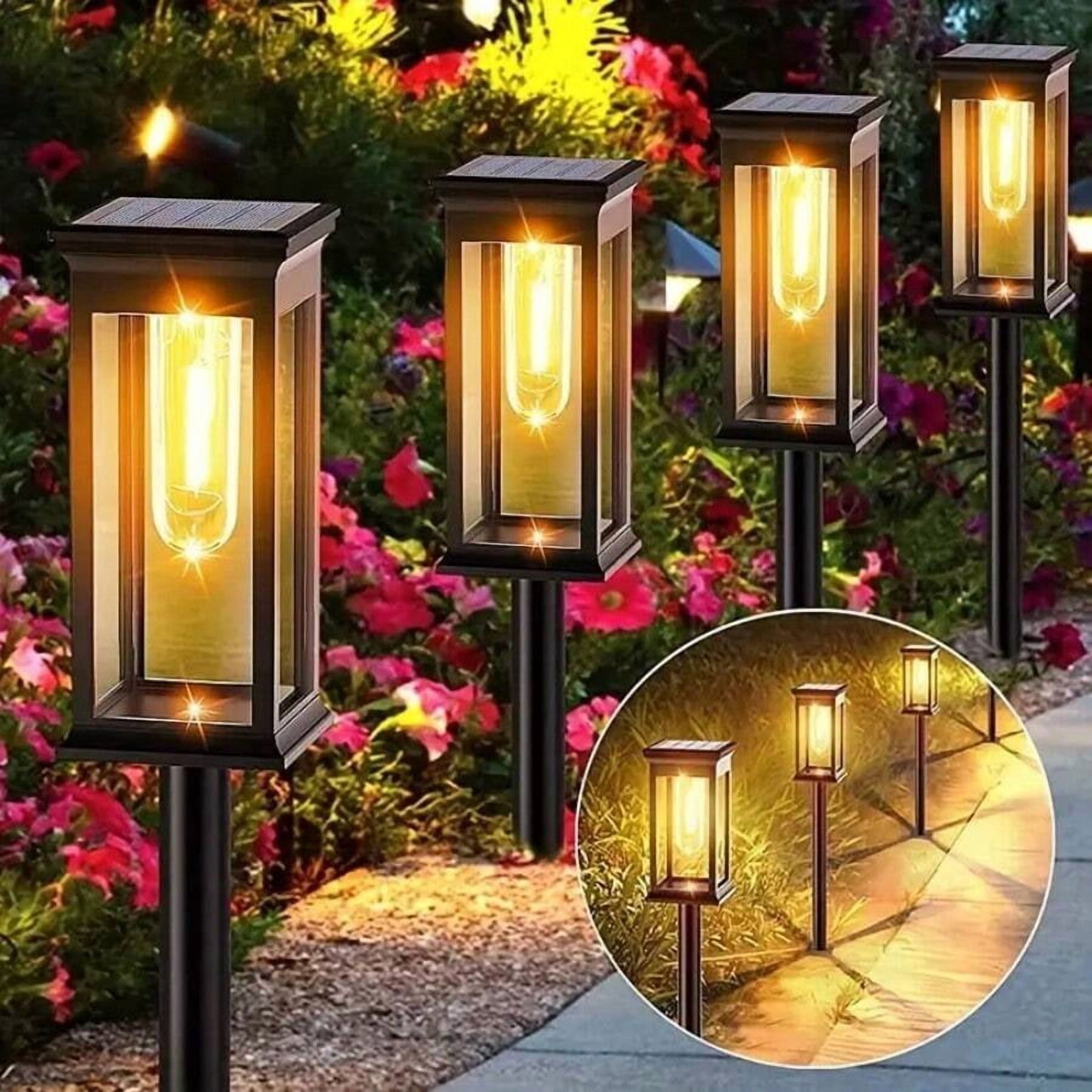 8 Pack Solar Tungsten Lawn Lights, Outdoor IP44 Waterproof, 500mAh LED Patio Ground Plugs, Retro Design For Villa, Landscape, Lawn, Sidewalk, Patio, Garden.