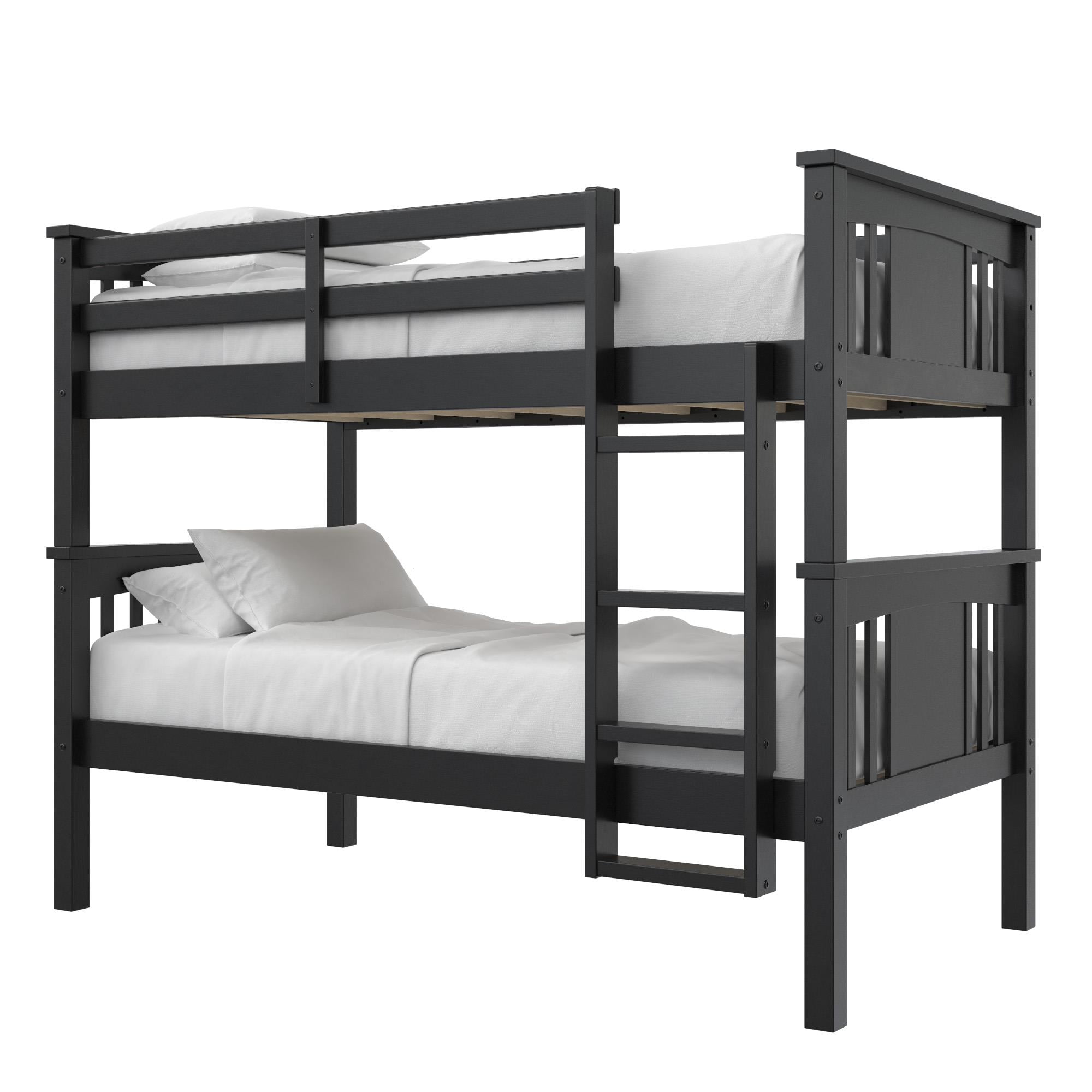 Better Homes & Gardens Flynn Twin Size Bunk Bed for Kids, Black