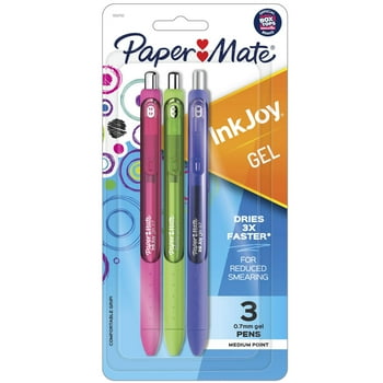Paper Mate InkJoy Gel Pens, Medium Point (0.7mm), Assorted, 3 Count
