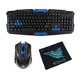 thumbnail image 1 of y mouse ergonómico y silencioso de 104 teclas + alfombrilla de mouse para Windows, computadora portátil, PC, Azul negro CUTICAT Conjunto de teclado de ratón inalámbrico, 1 of 8