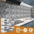 thumbnail image 5 of Easy4Home 10Pcs 3D Peel and Stick Backsplash 12"x12" Self-Adhesive Wall Tile for Kitchen Bathroom, Marble Gray, 5 of 6