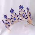thumbnail image 2 of Nvzi-c Wedding Tiara for Bride Princess Tiara Headband Bridal Crown,Crystal Rhinestone Hair Jewelry Decor for Queen Bride Birthday Prom Wedding Pageant Halloween Costume Party(Blue), 2 of 2