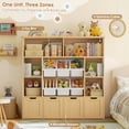 thumbnail image 6 of Hiphuta 49" Wide 4-Tier Toy Storage Organizer, Wood Kid Bookcase with 6 Boxes & 4 Removable Drawers, Bookshelf for Kids' Room, Classroom, Natural, 6 of 7