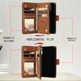 thumbnail image 2 of PU Leather Wallet Phone Case For Samsung Galaxy S21 Ultra S20 FE S10 S9 S8 Plus S10E Zipper Flip Card Slots Magnetic Cover, 2 of 4