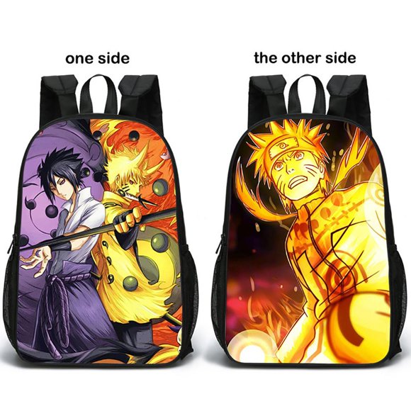 Mochila de personajes de anime Bolsas de viaje Mochila escolar de doble cara Mochila ajustable Mochila ligera y elegante para senderismo al aire libre 16 pulgadas