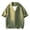 Army Green, variant on Men's Fake Two-Piece Short Sleeve Golf Shirt, Solid Color Collared Pullover, Casual Fashion V-Neck Top for Daily Wear Gray M