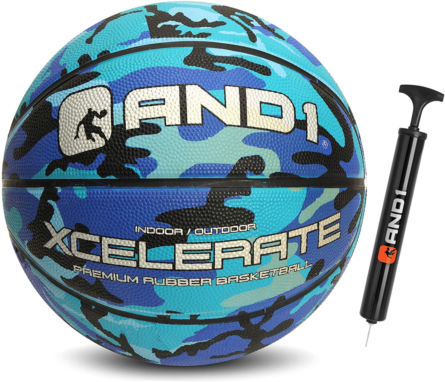AND1 Xcelerate Rubber Basketball (Deflated with Pump Included