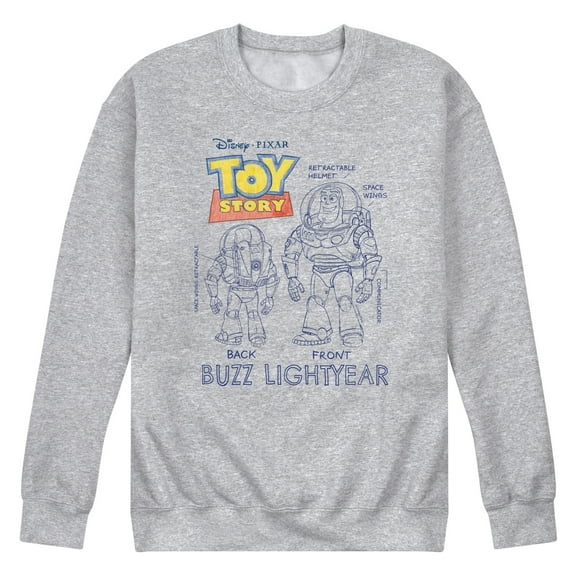 Toy Story 4 - Buzz Sketches - Men's Crew Neck Fleece Pullover