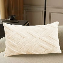 Vfedsrsge White Polyester Decorative Pillow Cover 20x12 Inches - Single-Sided Festival Patterns for Sofa, Bedroom & Living Room - Soft, Durable & Easy to Clean