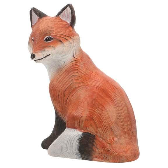 Niceauty Fox Decor Carved Wood Animal Assorted Color 1Pack