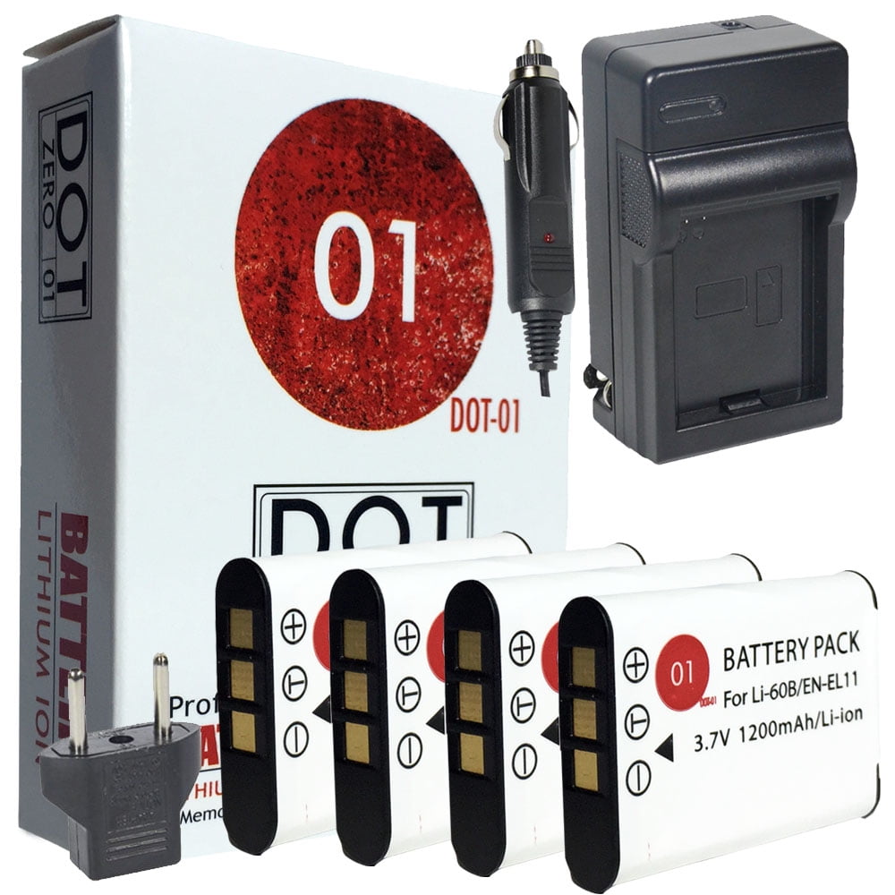 4x DOT01 Brand 1200 mAh Replacement Nikon ENEL11 Batteries and