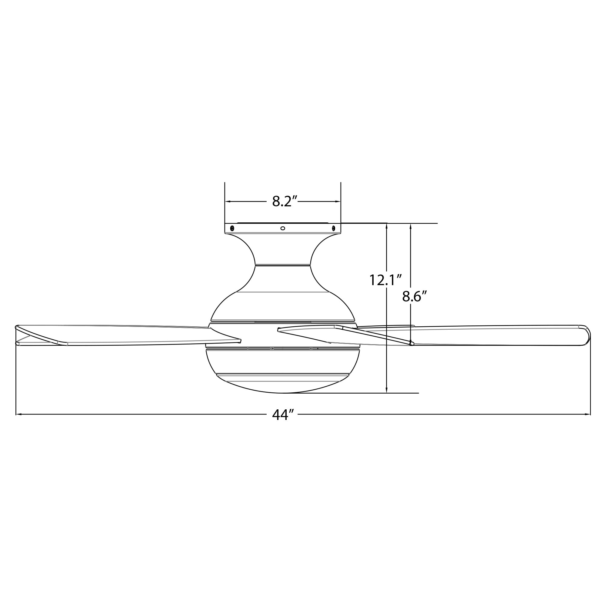 WAC Odyssey 44" Matte White Integrated LED Smart Flush Mount Ceiling Fan with Remote Control