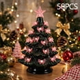 thumbnail image 7 of 50 Pack Mini Christmas Tree Replacement Bulbs, Acrylic Pink Bow Shaped Light Covers for Vintage Ceramic Christmas Tree Wreath Garland Table Centerpiece Indoor Xmas Holiday Home Party Decoration, 7 of 7