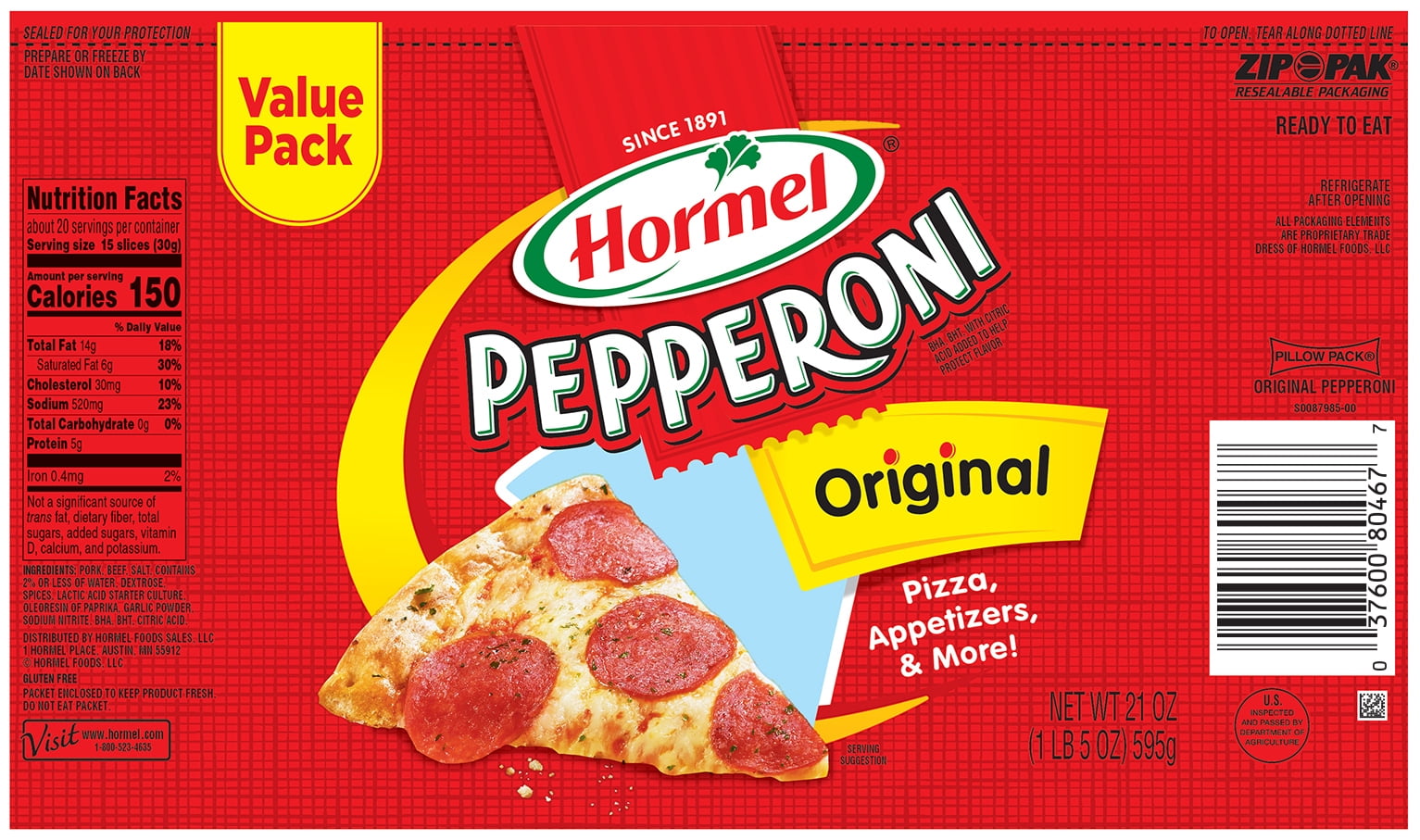 Hormel, Original Pepperoni, 21 Oz. Walmart Inventory Checker BrickSeek