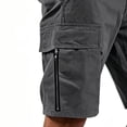 thumbnail image 6 of Thousandth Cargo Shorts for Men Summer Elastic Waist Drawstring Streetwear Shorts Zipper Pocket Casual Shorts Outdoor Hiking Shorts Fashionable Durable Shorts, 6 of 8