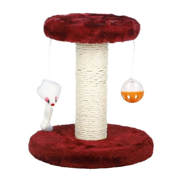 Billuyoard Torre de gato moderna con bolas colgantes para diversión durante todo el día, marco de rascador, poste de árbol, salto, escalada, Juguetes para gatos vino