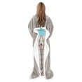 thumbnail image 3 of Catalonia Sherpa Wearable Blanket with Sleeves & Foot Pockets for Adult Women Men, Comfy Snuggle Wrap Sleeved Throw Blanket Robe, Gift Idea, Camel, 68" x 53", 3 of 7