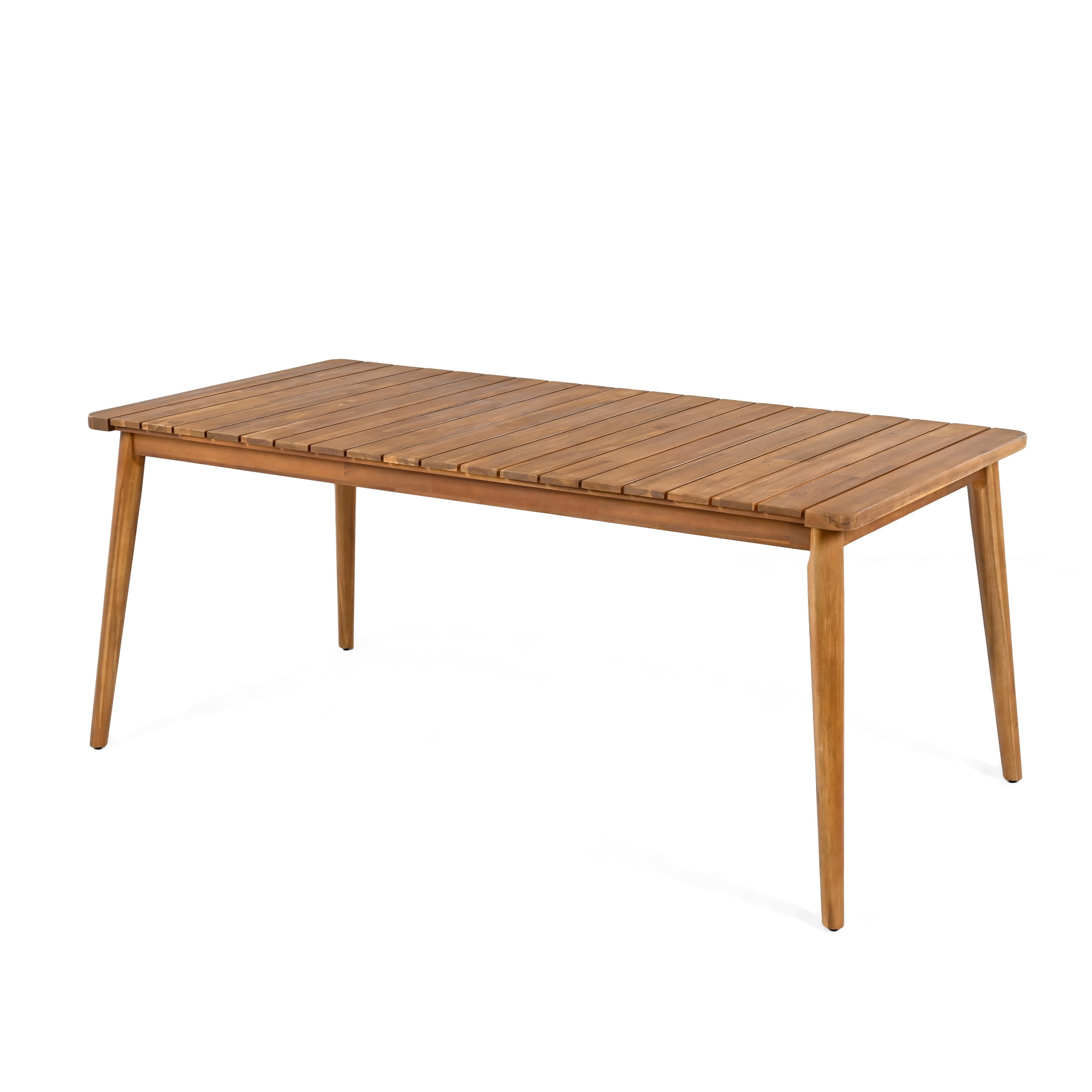 Christopher Knight Home Farmhouse 72" Outdoor Dining Table, Solid Wood Frame, Seats 8, Teak Finish