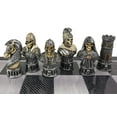 thumbnail image 5 of Medieval Times Skull Busts Gothic Chess Set W 18" Black Carbon Fiber Color Board, 5 of 8