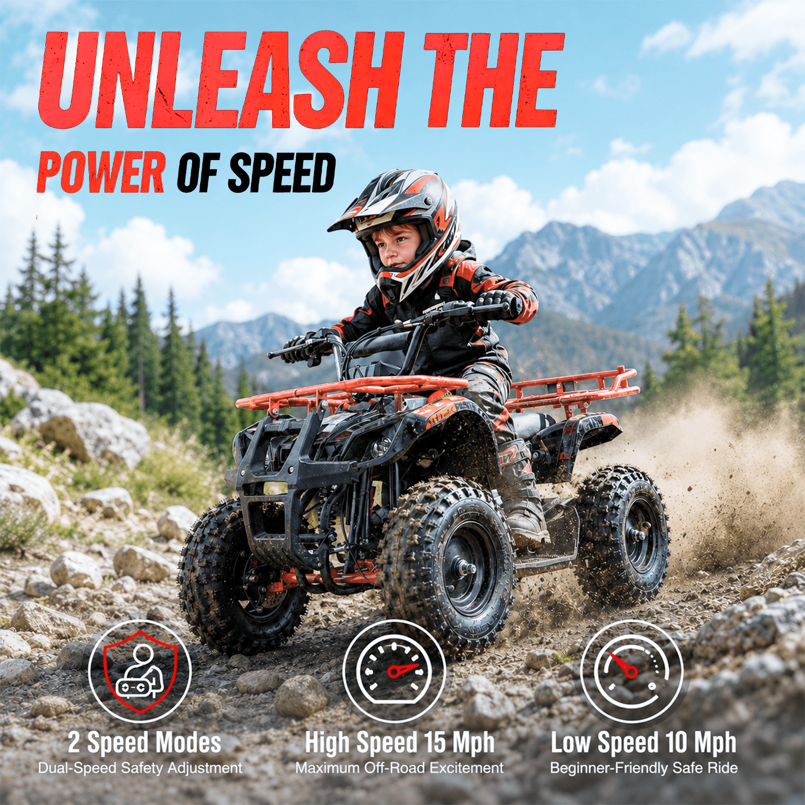 Hover Heart Electric Dirt Quad EA500-RA 36V 500W ATV with Suspension, Parent Speed Control