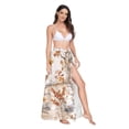 thumbnail image 2 of FORMRS Womens Long Sarong Beach Wrap Semi-Sheer Bikini Skirt Bathing Swimsuit Cover Up, Forest Pattern, 2 of 7