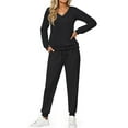 thumbnail image 3 of Fantaslook Two Piece Sets for Women Fall Outfits Fashion Lounge Sets V Neck Tops and Jogger Pants Tracksuit Vacation Travel Outfits, 3 of 11