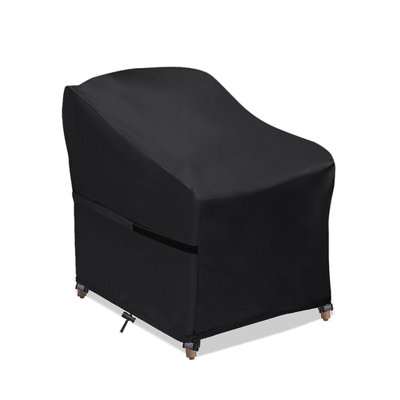 YEERSWAG Patio Chair Cover Waterproof, 38"L x 31"D x 29"H Outdoor Chair Cover Heavy Duty 420D with Hoop & Loop and Windclips, Weatherproof Furniture Protector for Deep Seat Chairs, Black