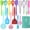 Colorful, variant on Silicone Kitchen Utensils Set, 16-Piece Silicone Cooking Utensils by Deedro, Heat Resistant Kitchen Tools Set with Holder, Nonstick Spatula Kitchen Gadgets for Cooking & Baking, Gray