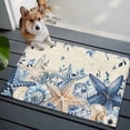 thumbnail image 4 of Ocean Washable Small Entryway Area Rugs 2'x3', Blue Beige Starfish Shells Plant Leaves Flowers Retro Low Pile Throw Rug Non-Slip Sturdy Edge Binding Carpet for Front Door Floor Room Entry, 4 of 9